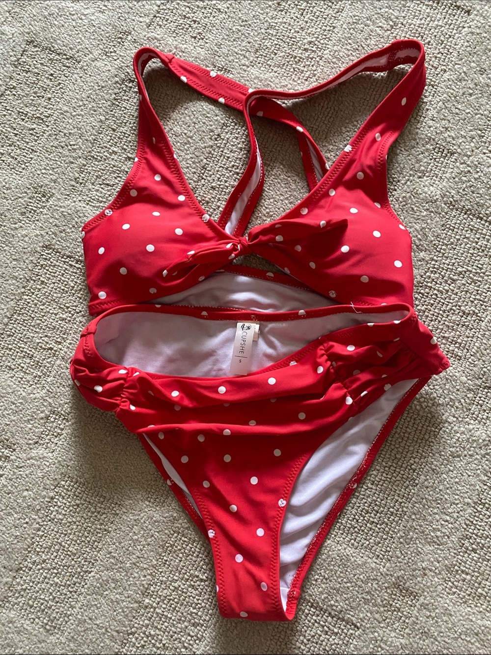 Cupshe Red Polka Dot Bikini Set
